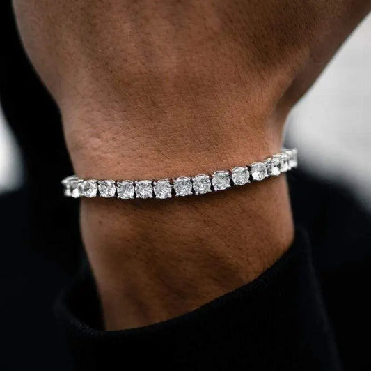 Luxury Crystal Tennis Bracelet Hip Hop Bracelet for Men Homme Trendy Punk Zirconia Couple Chain on the Hand Streetwear Jewelry