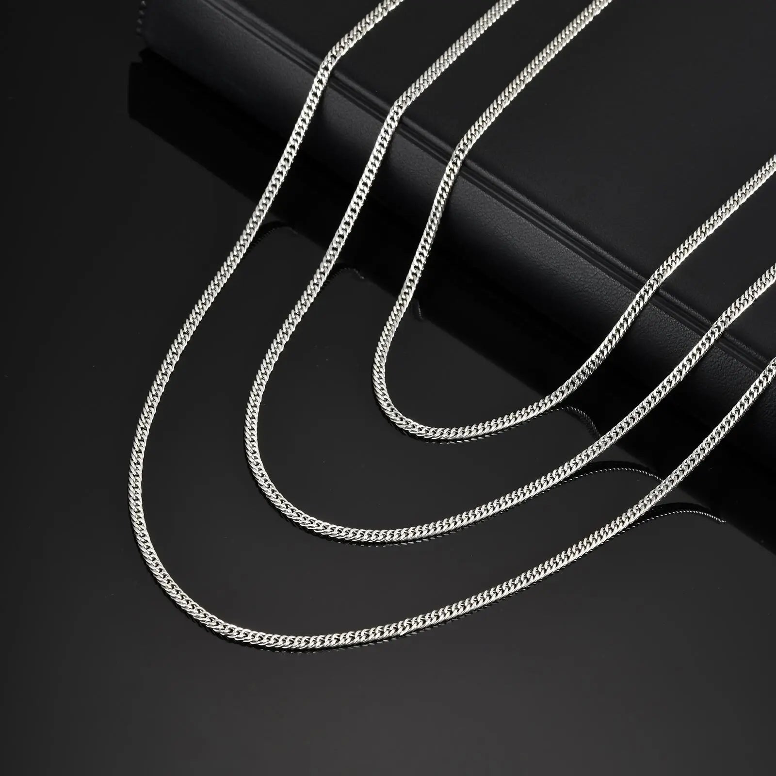 Cuban Chain Necklace for Men 45Cm 60Cm 70Cm Length Option Vintage Metal Collar Punk Stainless Steel Curb Link Chain Chokers